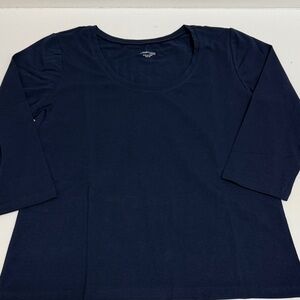 NWOT Chadwicks Dark Blue Long Sleeve Top